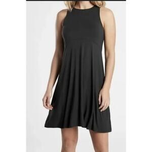 Athleta Santorini Dress Thera High Neck Black Lightweight Women Size Medium Tall